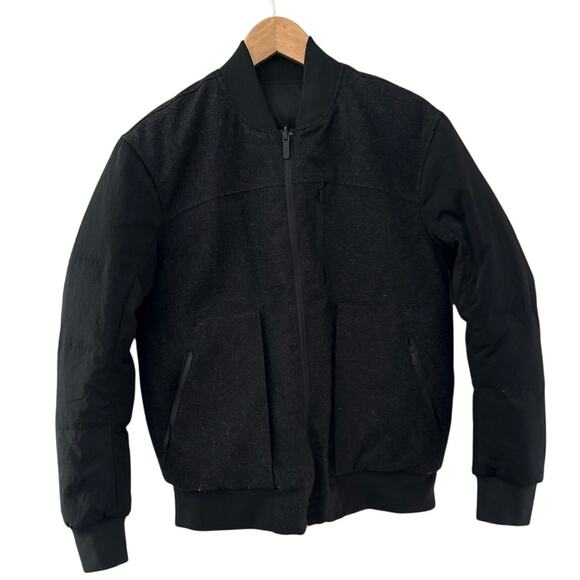 Lululemon Roam Far Reversible Wool Bomber Jacket Heather Gray/ Black Size 4 - Picture 1 of 12